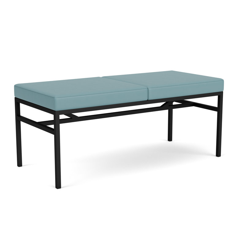 Banc de réception 2 places Avon Rx Santé avec structure en métal capacité 550 LB, Noir, Vinyle Sentry Channel