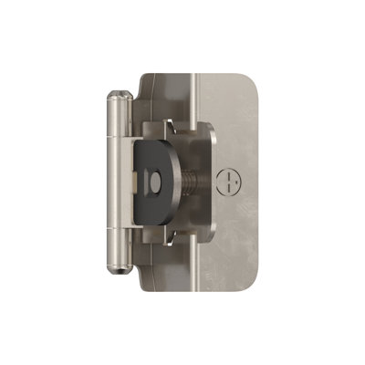 1/2 inch (13mm) Overlay Double Demountable Sterling Nickel Cabinet Hinge - 1 Pair