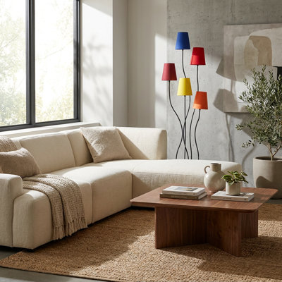 Five-Light Blossom Fabric Shade Floor Lamp