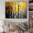 Toile avec cadre flottant or