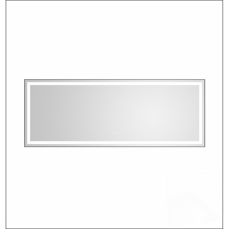 Miroir de salle de bain 96 x 36 pouces à DEL avec cadre en aluminium, miroir de meuble-lavabo mural, anti-buée, mémoire, 3 couleurs, réglable en continu
