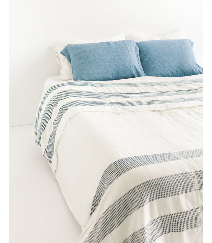 3 Panel Dotted Cotton Blanket, Blue
