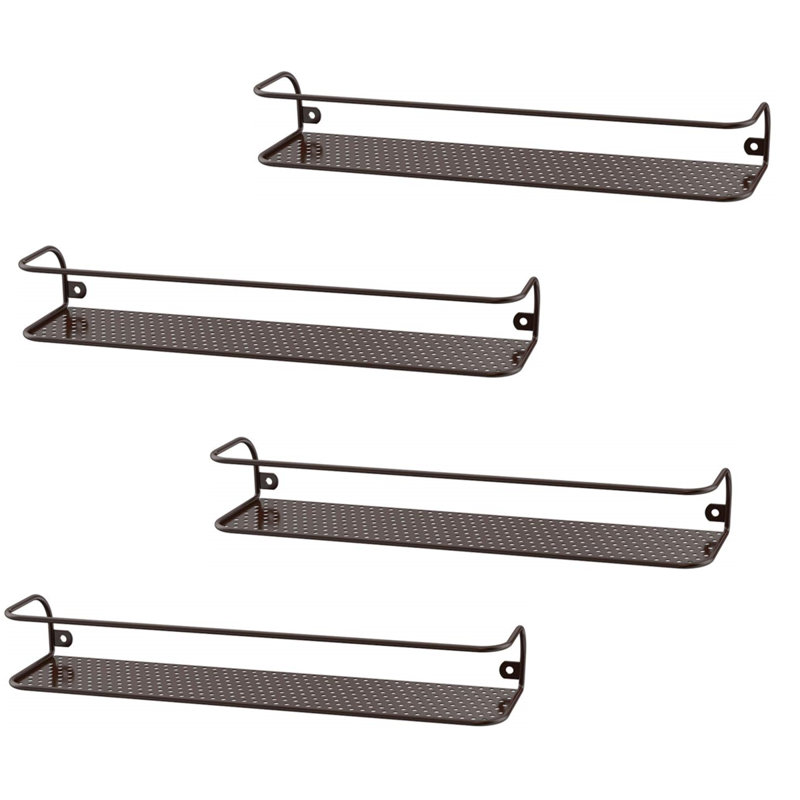 Wall Spice Rack, 8" H x 12" W x 3" D, Brown