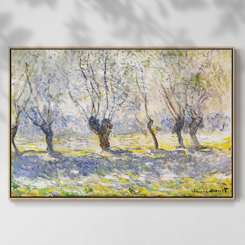 Willows, Giverny, 1886, reproduction d'art sur toile, H 25 po x l 37 po x P 2 po, Bois naturel
