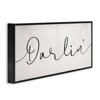 «Darlin» Sentiment Elegant Cursive Giclee Art par Daphne Polselli
