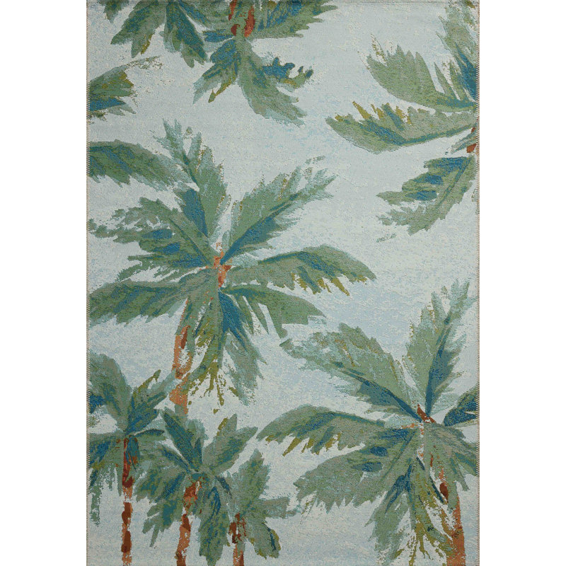 Loloi Botanical Sky / Green Area Rug, Runner 2'5" x 7'8"
