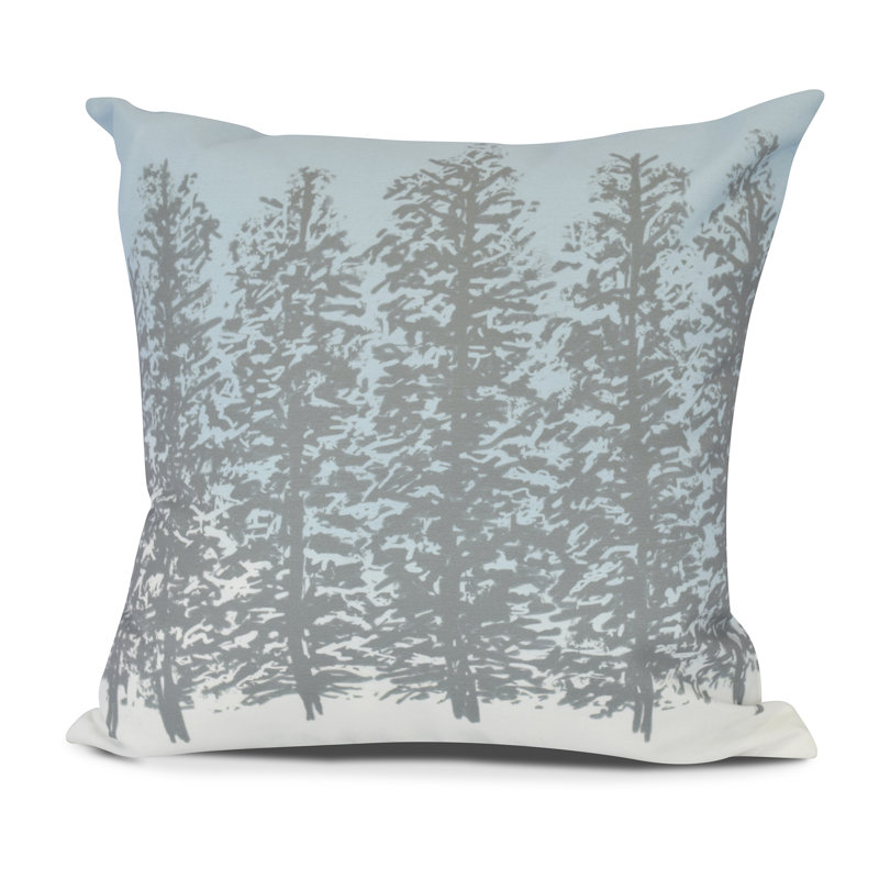 Holiday Essence Outdoor Reversible Throw Pillow, 16" H x 16" W, Gray