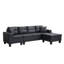 Canapés modulaires modernes noirs, cuir pu, pour salon familial