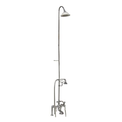 Triple Handle Deck Mounted Clawfoot Tub Faucet Trim with Diverter and Handshower -  Barclay, 4062-PL-CP