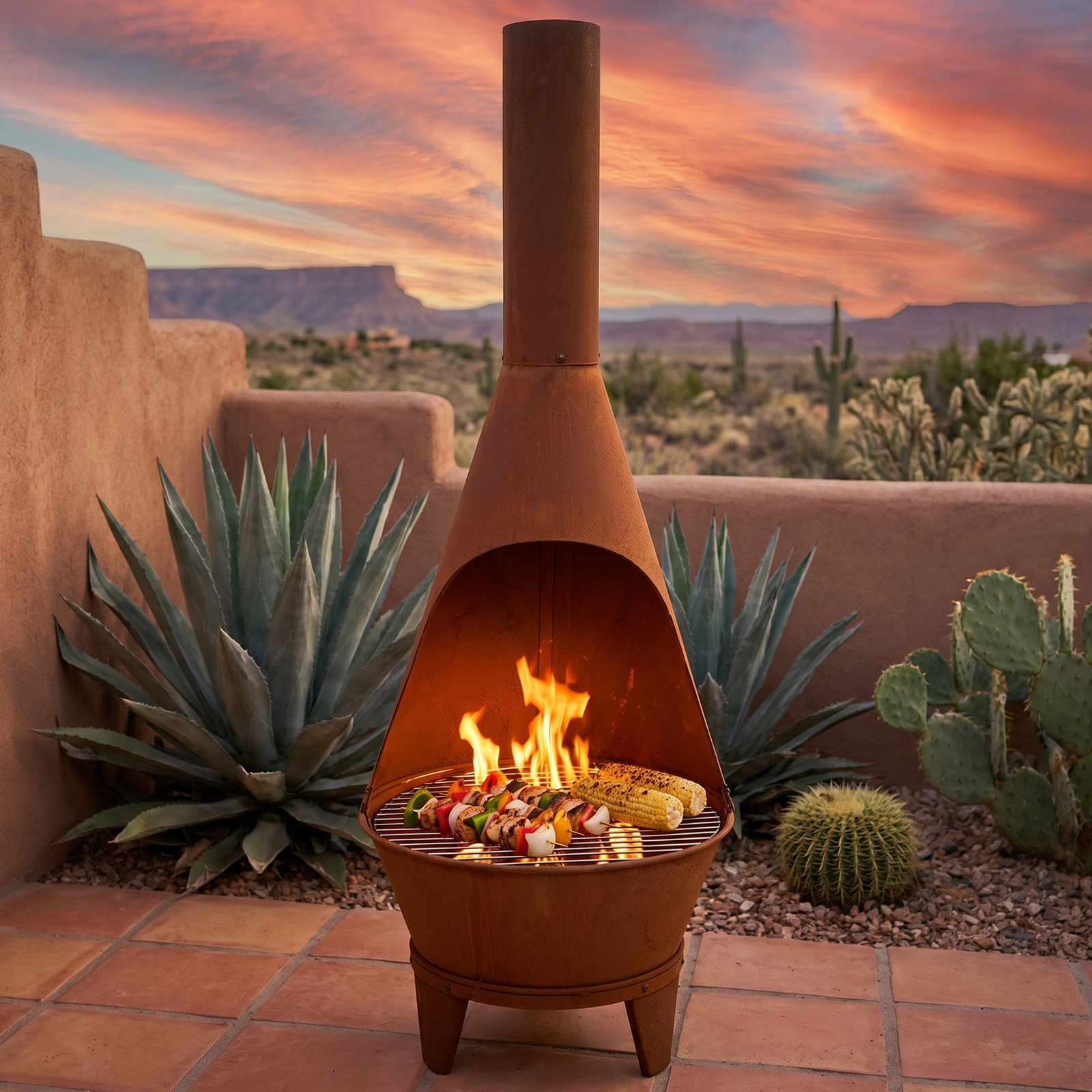 Barrow Tapered Chiminea, 58" H x 21.5" W x 21.5" D