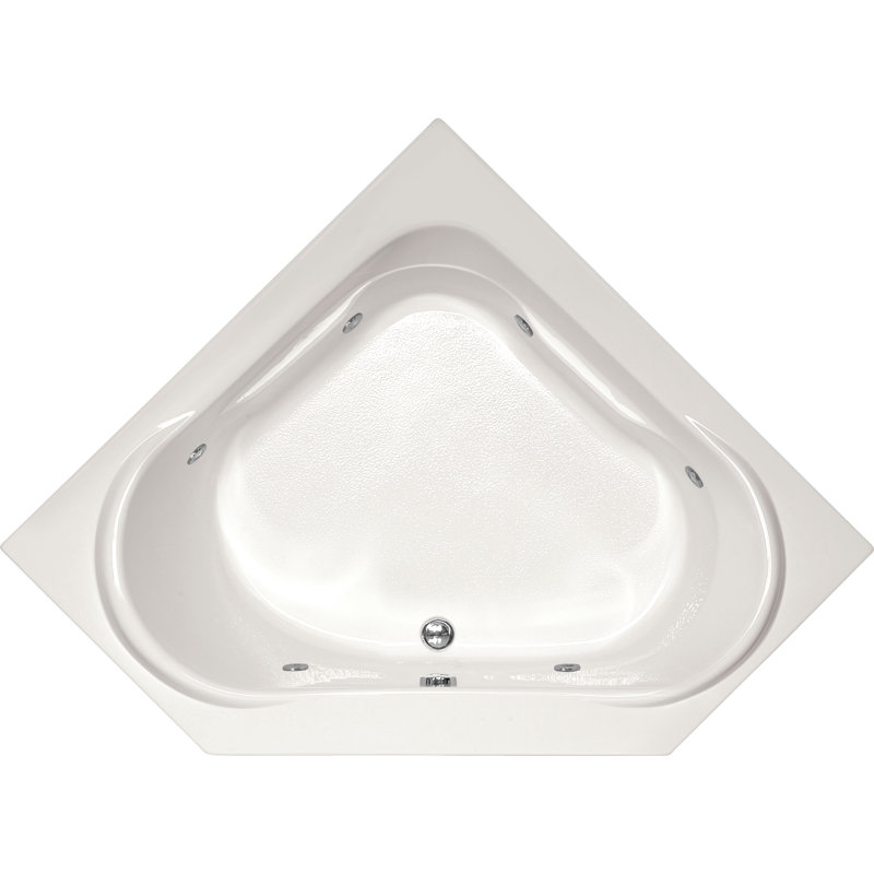Clarissa 55'' x 55'' Acrylic Bathtub, White, Satin Chrome