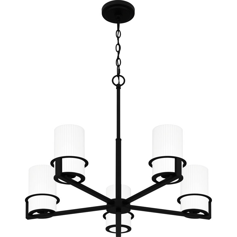 Fosco 5 - Light Dimmable Classic / Traditional Chandelier, Matte Black