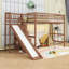 Lit mezzanine en bois avec tablettes, glissade et lumière DEL-1696901012-1696901013