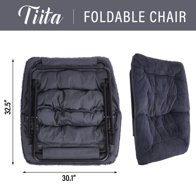 Carri Upholstered Accent Chair, Navy Polyester Blend