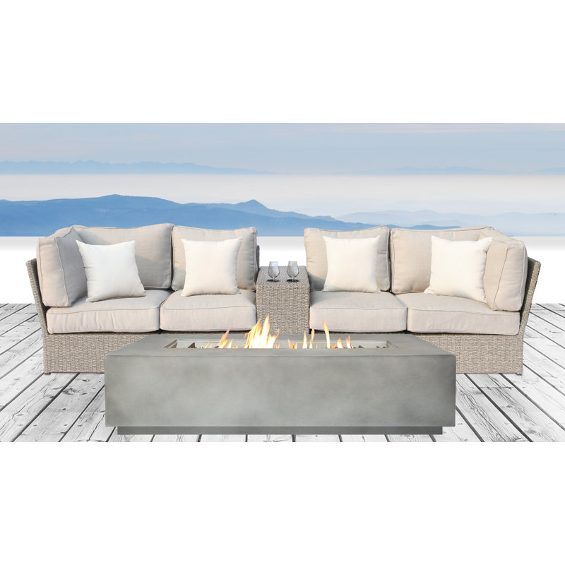 Winsford Fully Assembled 4 - Person Seating Group with Cushions |Ready-to-enjoy outdoor seating