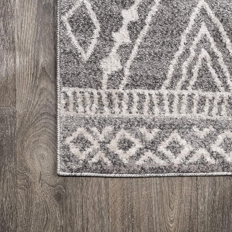 Tapis gris / ivoire Wegate, Tapis de couloir 2 pi 3 po x 10 pi