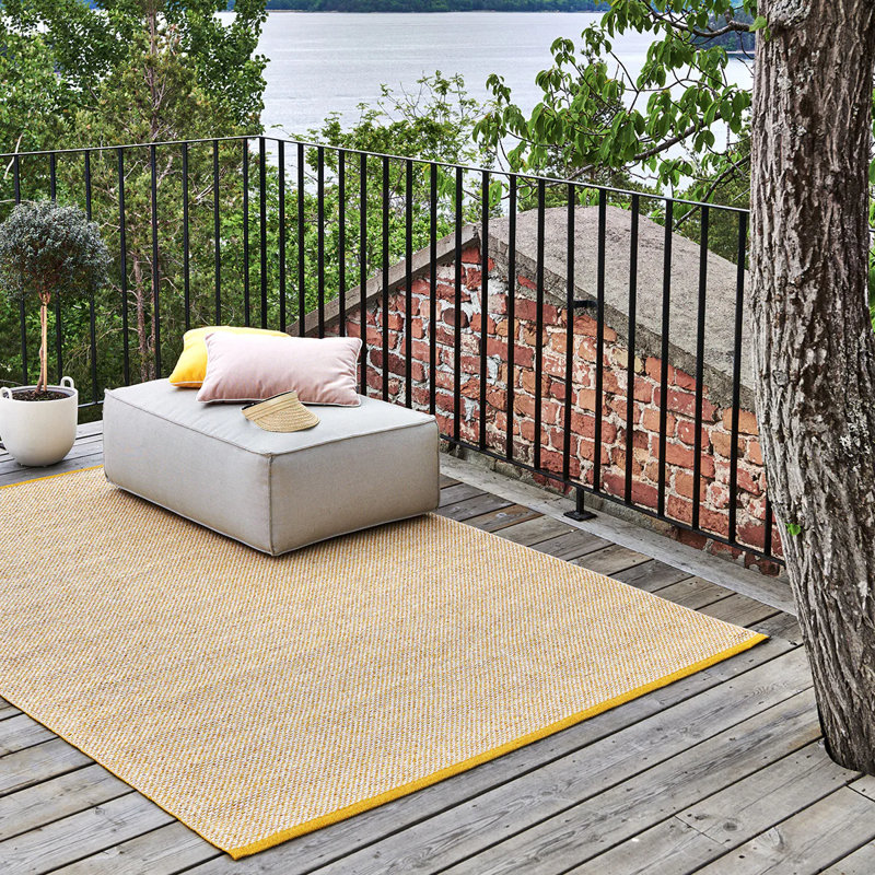 Effi Area Rug in Light Yellow/Mustard, Rectangle 2' x 2'9"