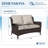 2-Person Outdoor PE Wicker Patio Loveseat with 4" Beige Cushions-889662917