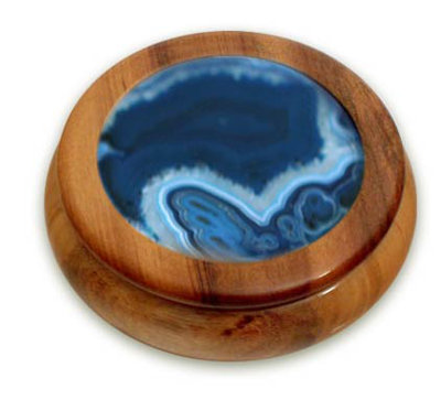 Boîte à bijoux océan agate et cèdre ocean