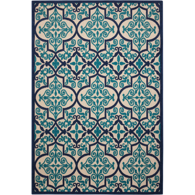 Tapis bleu marine Newton Ikat, Rectangle 9 pi 6 po x 13 pi
