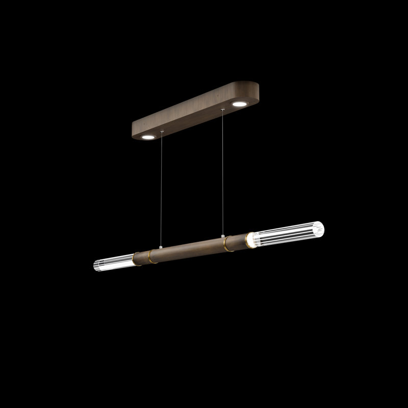Antonia 62"W Linear Pendant, Bronze/Brass
