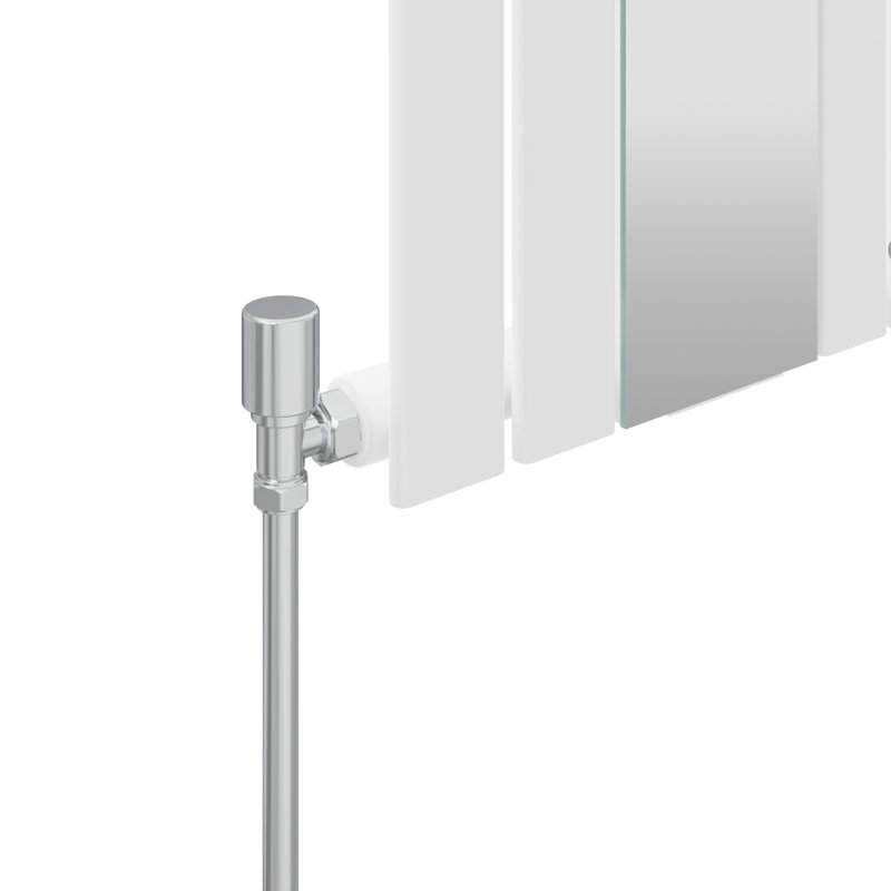 Flat Single Panel Vertical Designer Mirror Radiator, 1800cm H x 417cm W x 50cm D, White