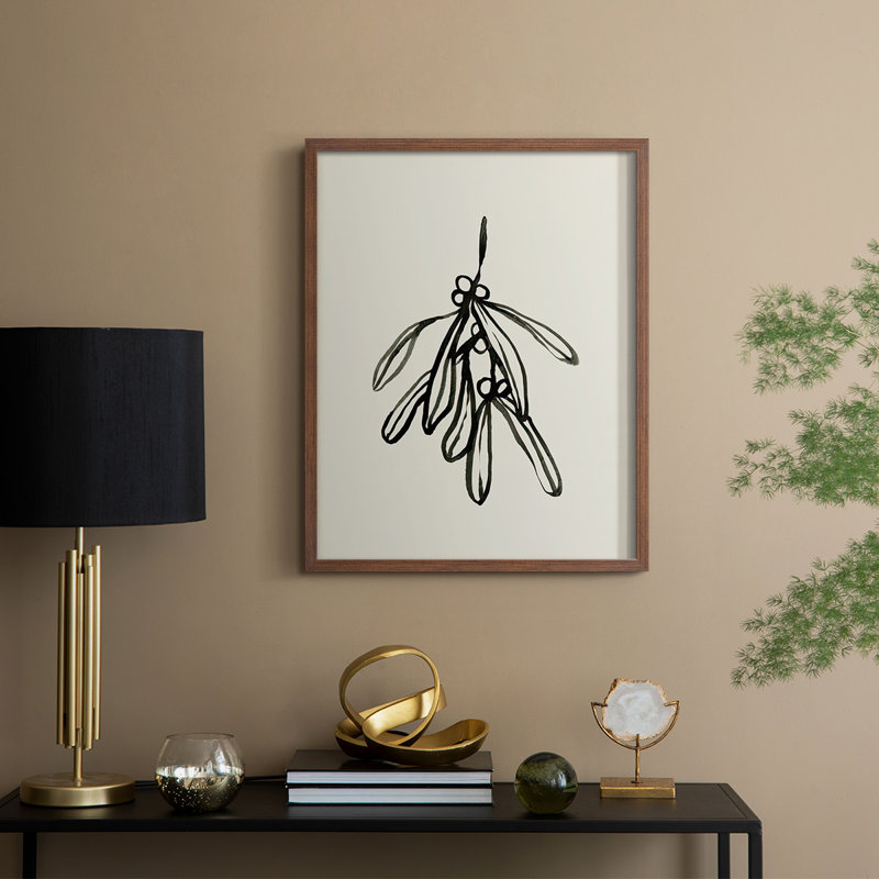 «Mistletoe S croquis II», reproduction encadrée - bois massif, H 11 po x l 9 po, Noyer