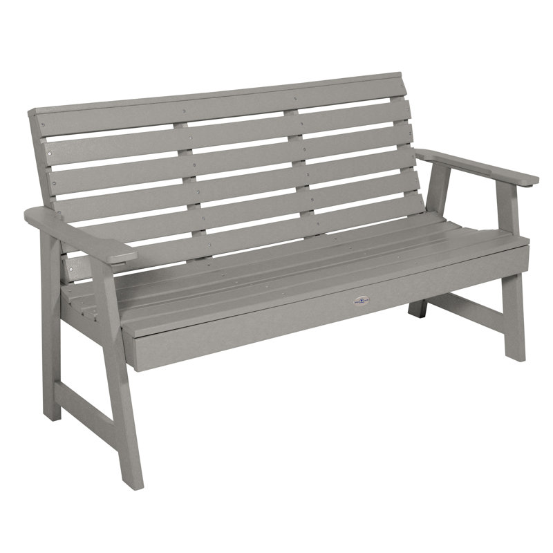 Banc de patio en PEHD Middimar résistant aux intempéries, Gris