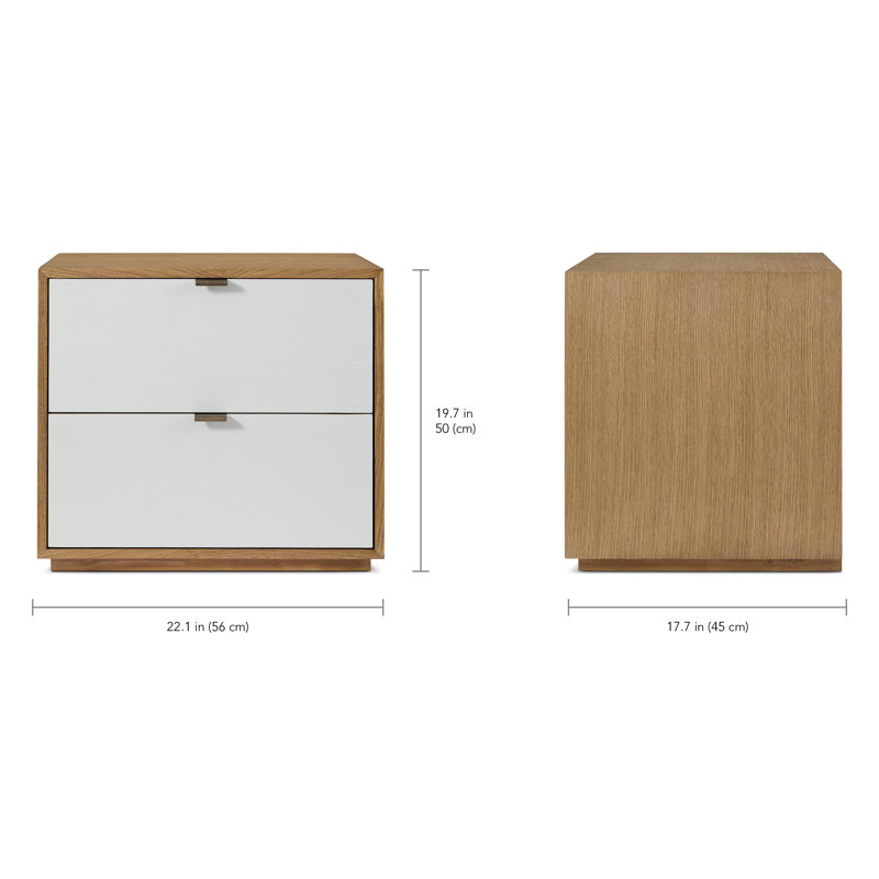 Kyoto 2 - Drawer Nightstand, White/Natural
