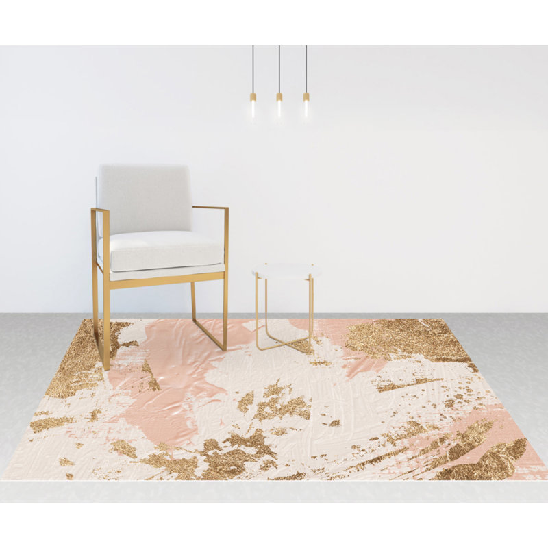 Desia Vinyl Machine Printed Area Rug, Rectangle 5'3" x 7'10.5"