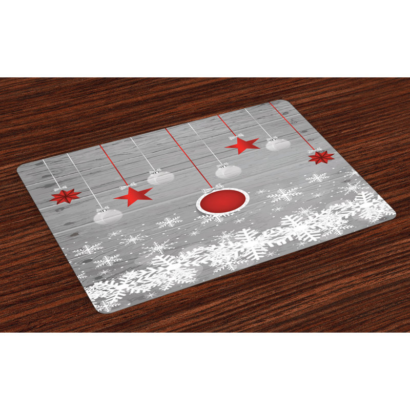 Ochlocknee Christmas Stars Baubles Snow Placemat