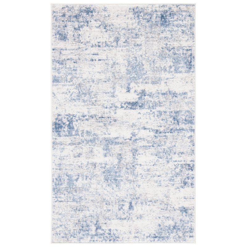 Tapis abstrait Grandview 700 Performance, Rectangle 2 pi 2 po x 4 pi, Light Blue/Ivory