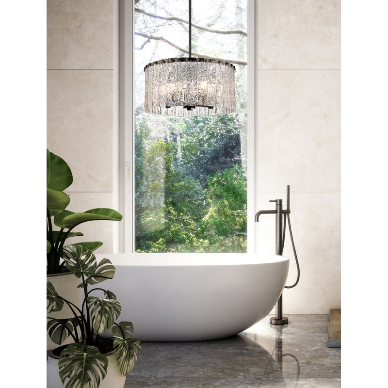 Luminaire suspendu tambour 5 lumières, Noir mat