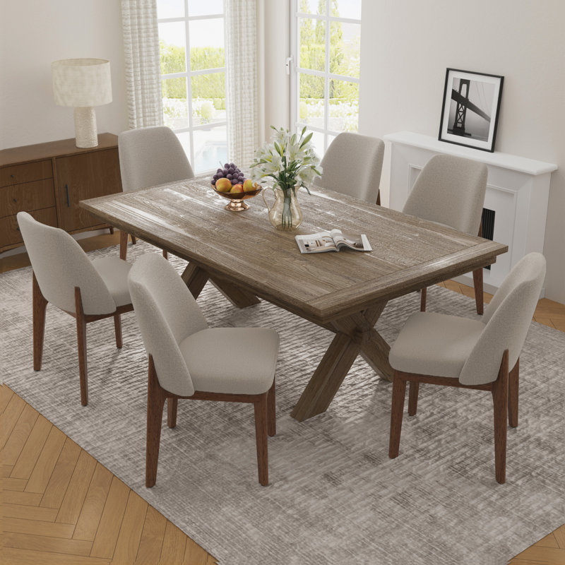 Ensemble de chaises de salle à manger 19,5 po Bason, 6, Brun