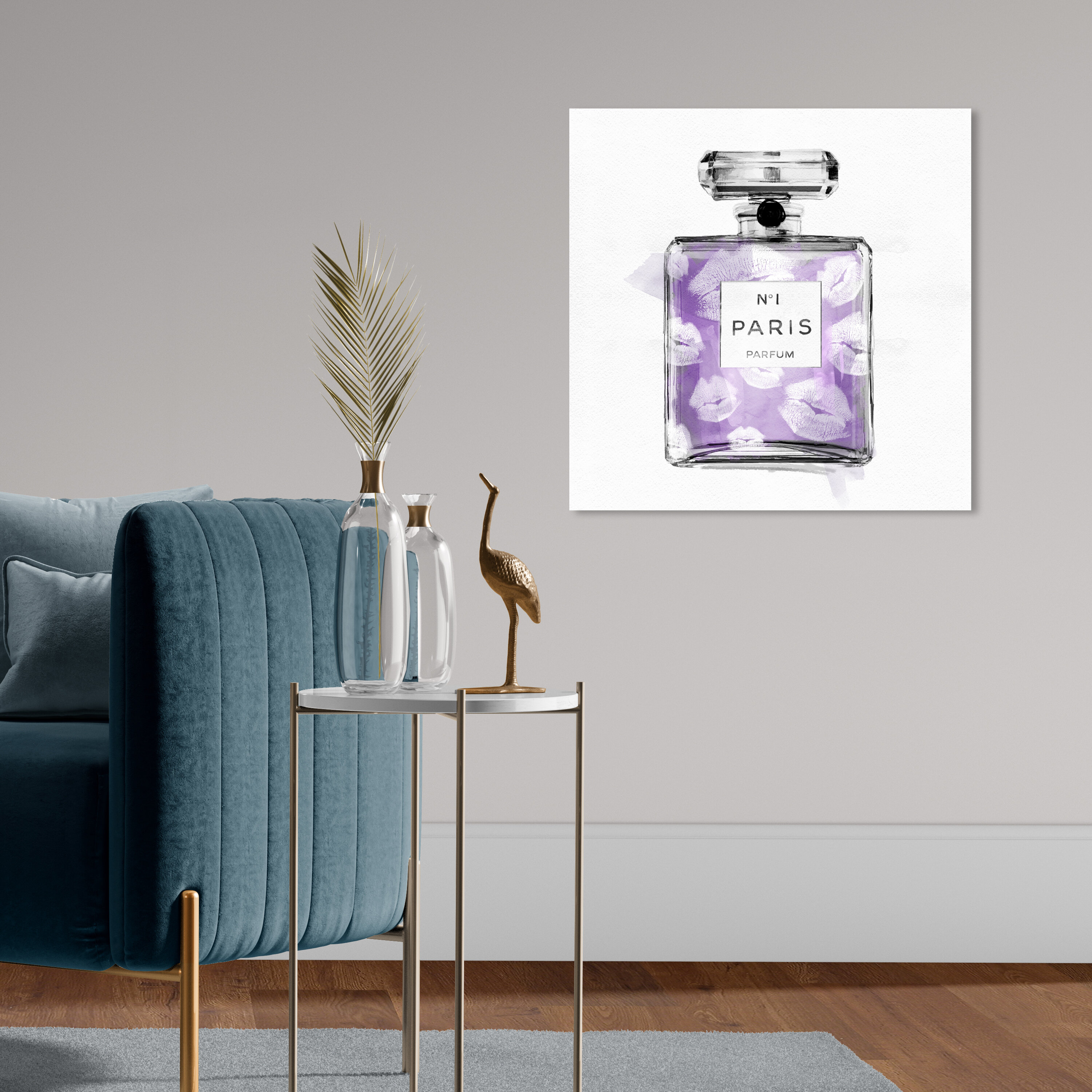 Stupell Industries Glam Black Purple Perfume Bottle Designer Cosmetic Canvas  Wall Art, 16 x 20, Design by Amanda Greenwood 