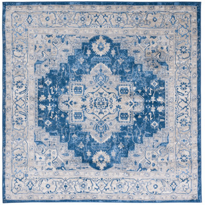 Tapis bleu marine / gris Aurich 851