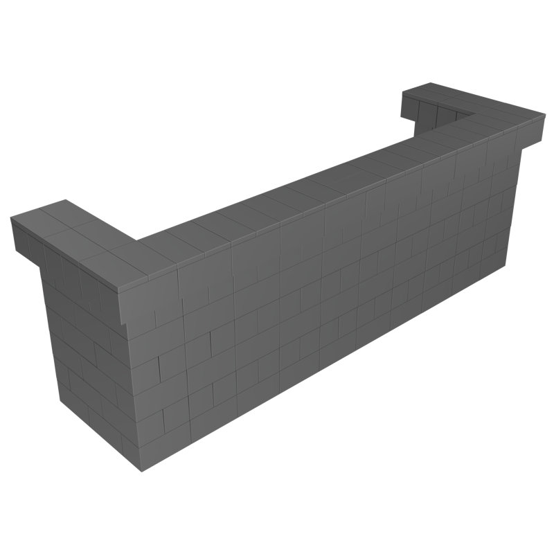 Ensemble de bar et de comptoir en porte-à-faux EverBlock, H 43 po x l 120 po x P 36 po, Bleu clair