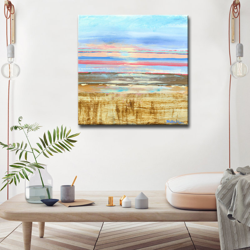 «Red Horizon» par Dana McMillan, reproduction d'art sur toile tendue, H 42 po x l 42 po x P 1,5 po