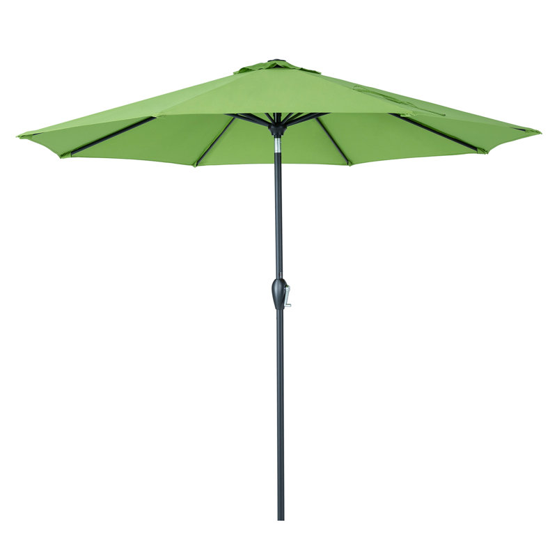 Parasol de marché 9 pi Kronqui, Vert frais, Bouton-poussoir