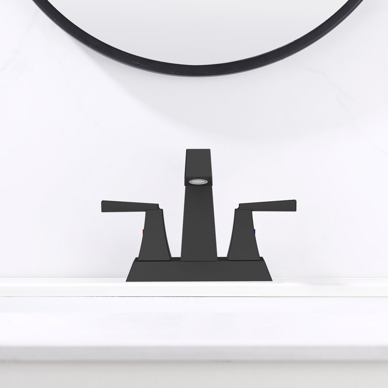 Robinet de salle de bain à deux poignées en acier inoxydable avec drain escamotable Topcraft
