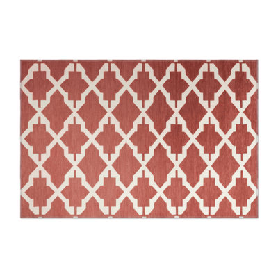 Trellis Red Indoor and Outdoor Area Rug