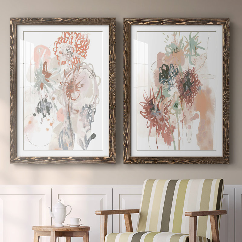 «Petal Drift III», reproduction encadrée de qualité supérieure - prête à être accrochée, H 27,5 po x l 75 po x P 1,5 po