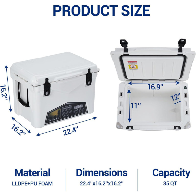 Dakota Fields 35L Handheld Cooler, White