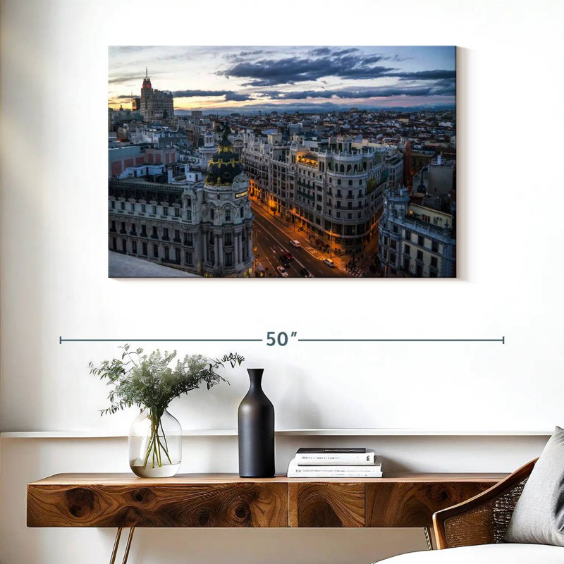Nicci Gran Via At Sunset, 26" H x 39" W