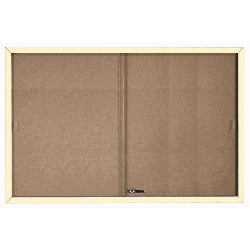 Wall Cork Medium - 4' - 6' Bulletin Board, 48" H x 72" W, Powder Coated Ivory