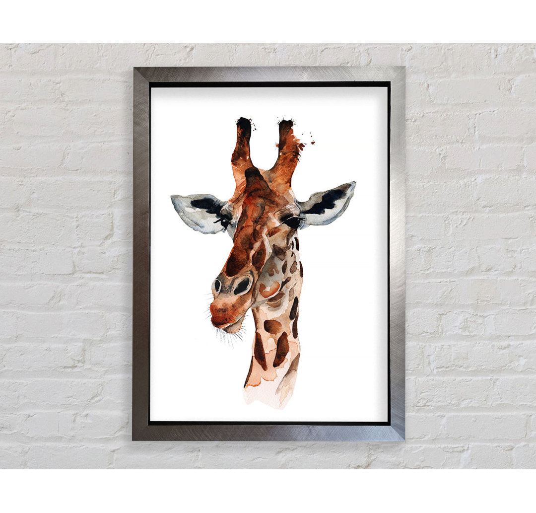 Neugierige Giraffe Gerahmter Druck