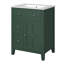 Meuble-lavabo avec lavabo en céramique Ryla, 2 tiroirs, 1 porte, vert 24 po-124811923