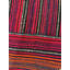 Tapis décoratif turc Kilim tissé à plat, rayures multicolores, style moderne du milieu du siècle, petit format (198 x 206 cm).