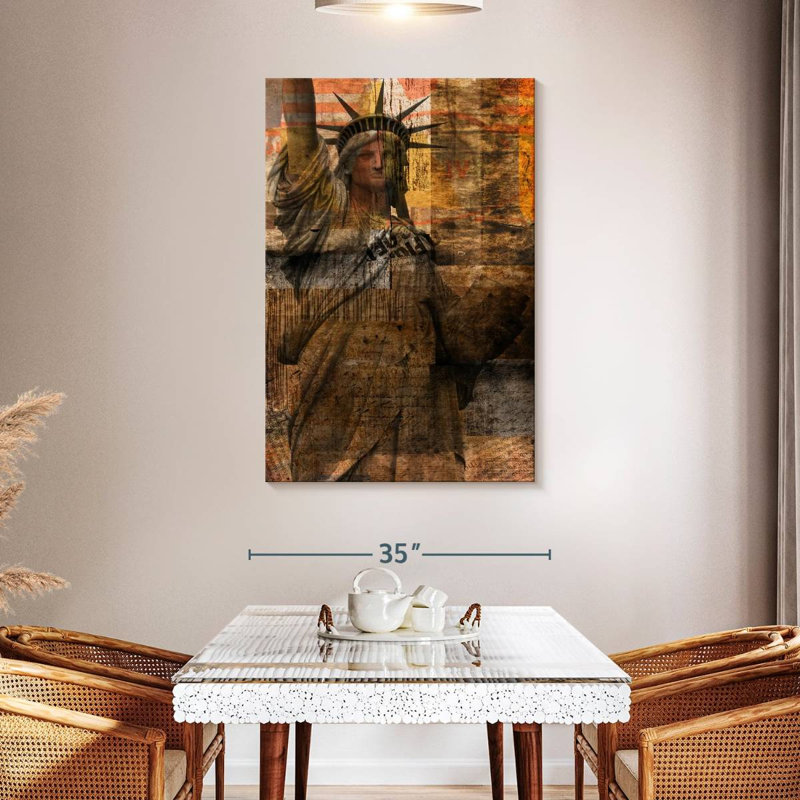 Aime statue de la liberté grunge, H 48 po x l 32 po
