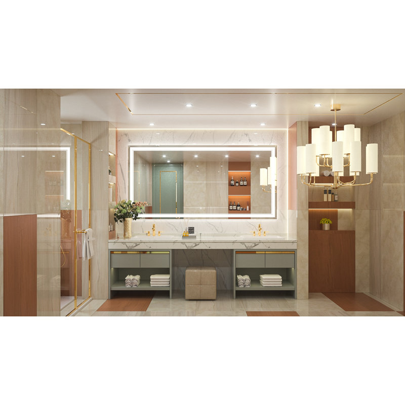 Adorna Frameless LED 3 Colour Dimmable Lighting Bathroom / Vanity Mirror, Memory Function, Anti-fog, 72" x 36"
